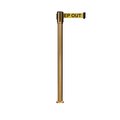 Montour Line Retractable Belt Fixed Stanchion, 2ft Sat.Brass Post  11ft. Dange MX530F-SB-DANGEYB-110